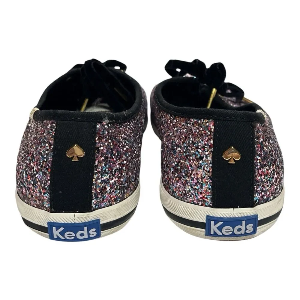 Keds x Kate Spade Champion Glitter Pink Sneakers Womens 8.5 Velvet Laces